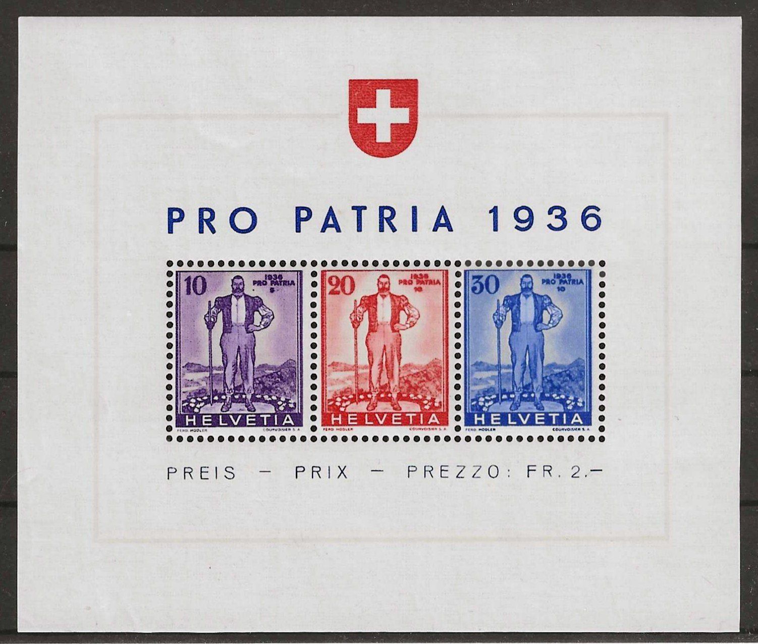 Tutti i francobolli: 1936 : Pro Patria Block W8 - postfrisch ** – Usato da Gümligen venduto da Geniusbuy