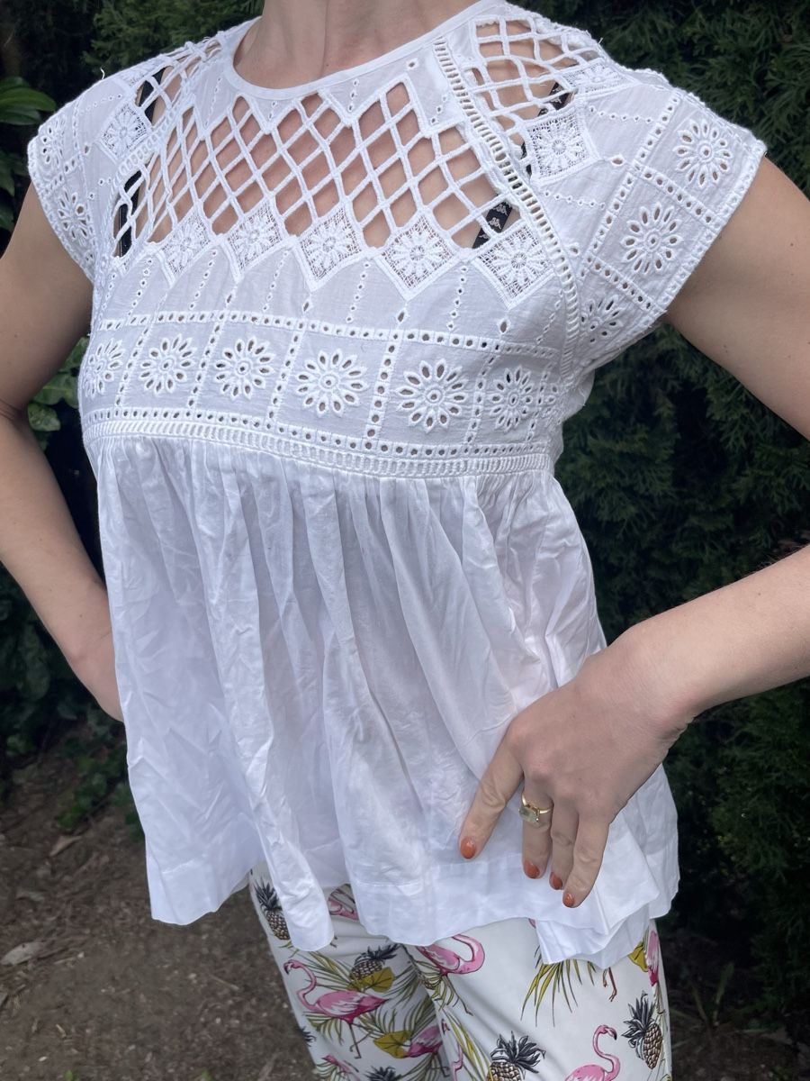 Blusen: Blusa di cotone con pizzo-M/L – Gebraucht aus Gordevio von LanaZimm 6