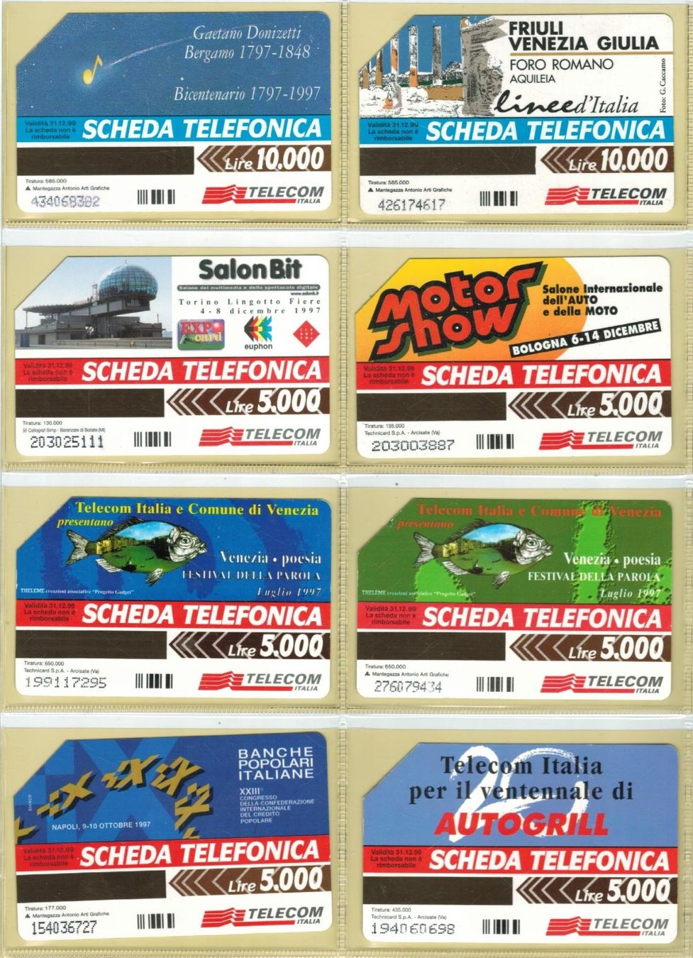 Telefon- & Taxkarten: 8 Telefonkarten Italien – Gebraucht aus Zürich von Tolima194 1