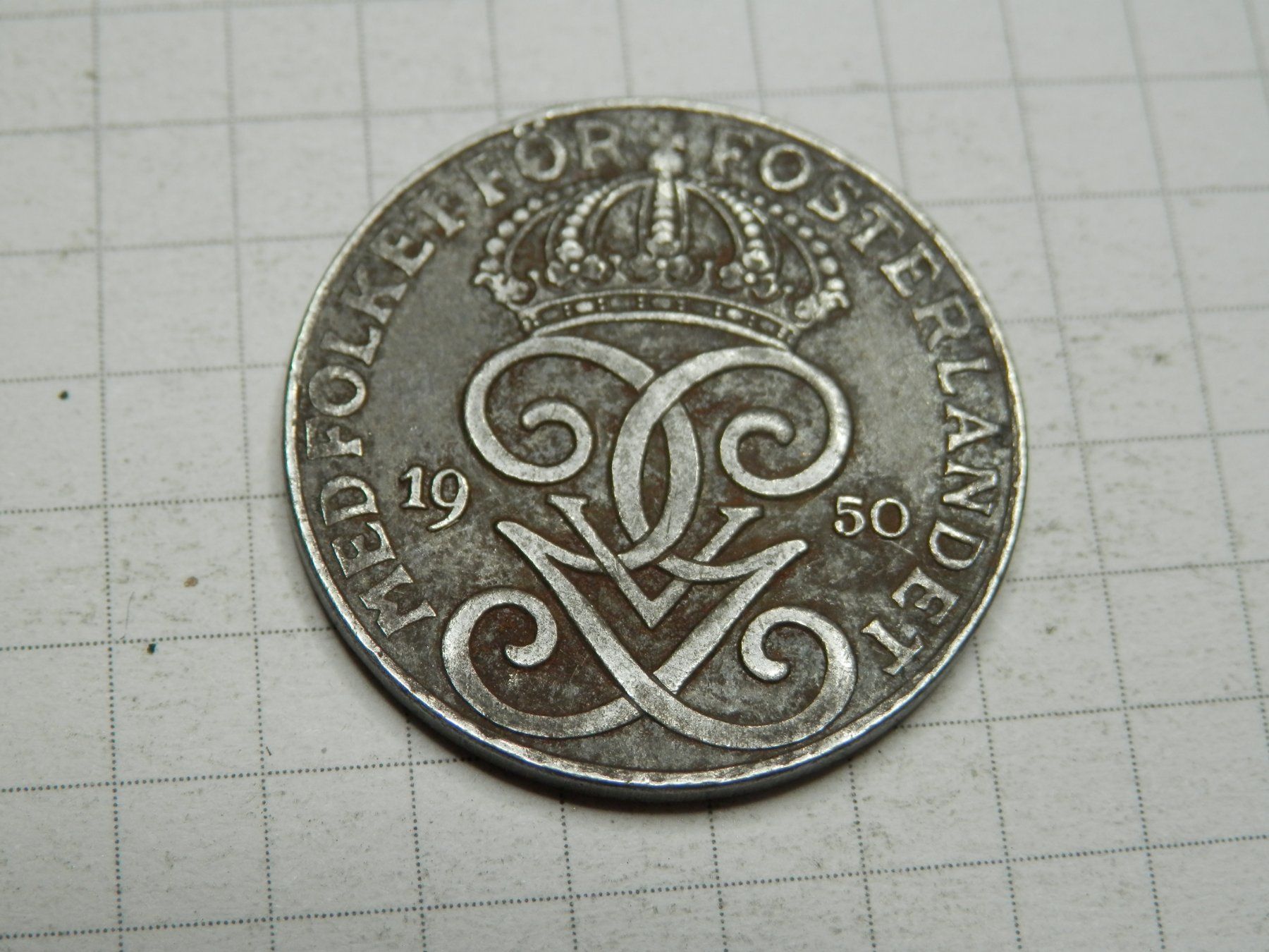 Tutti le monete: Schweden  2 Öre, 1950 Eisen /grau/ – Usato da Weiach venduto da weiach81