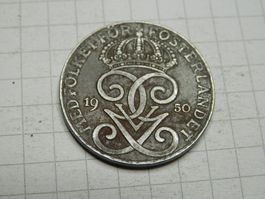 Schweden  2 Öre, 1950 Eisen /grau/