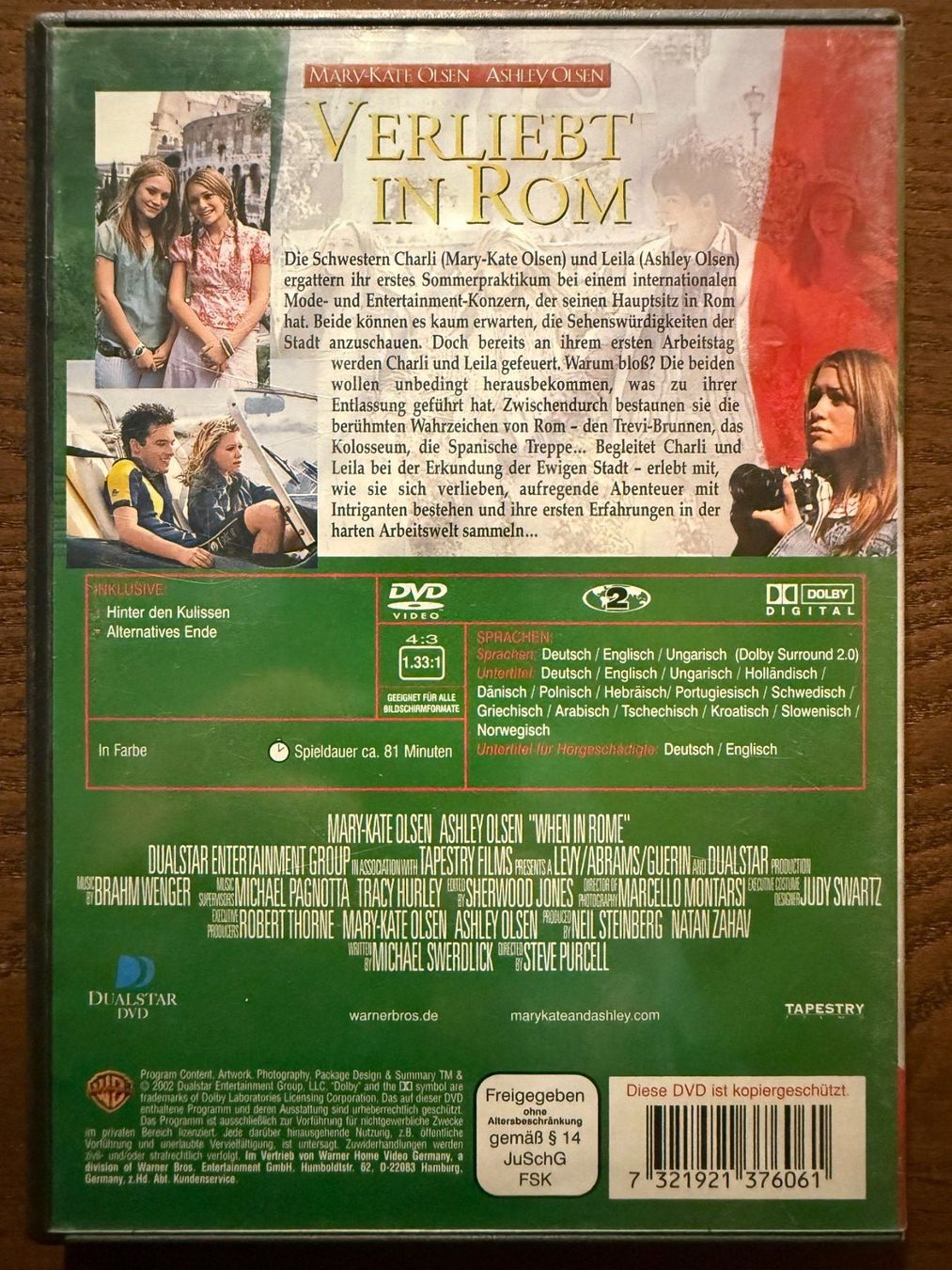 Tutti i DVDs: Verliebt in Rom – Usato da Zürich venduto da FilmFreunde 1