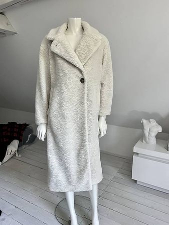 H&M Teddy Mantel in Creme/ Offwhite Gr. XS