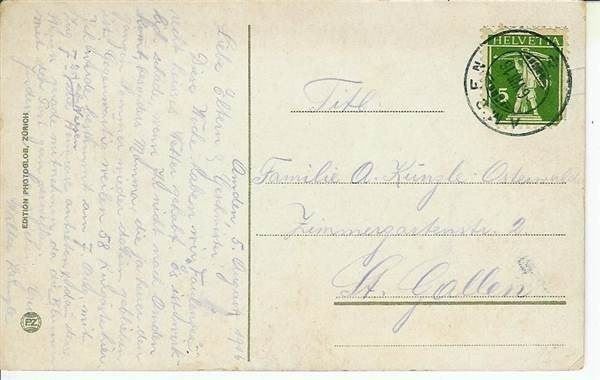 Ansichtskarten: Quinten  SG 1916 Abendrot, Rebberge Boot – Gebraucht aus Ennetmoos von Ambuman 1
