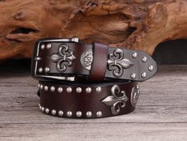 Cowboy-Gürtel aus Leder mit Nieten - Ceinture rivets