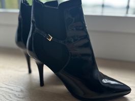 Hugo Boss elegante Leder Ankle Boots Gr. 38 – schwarz