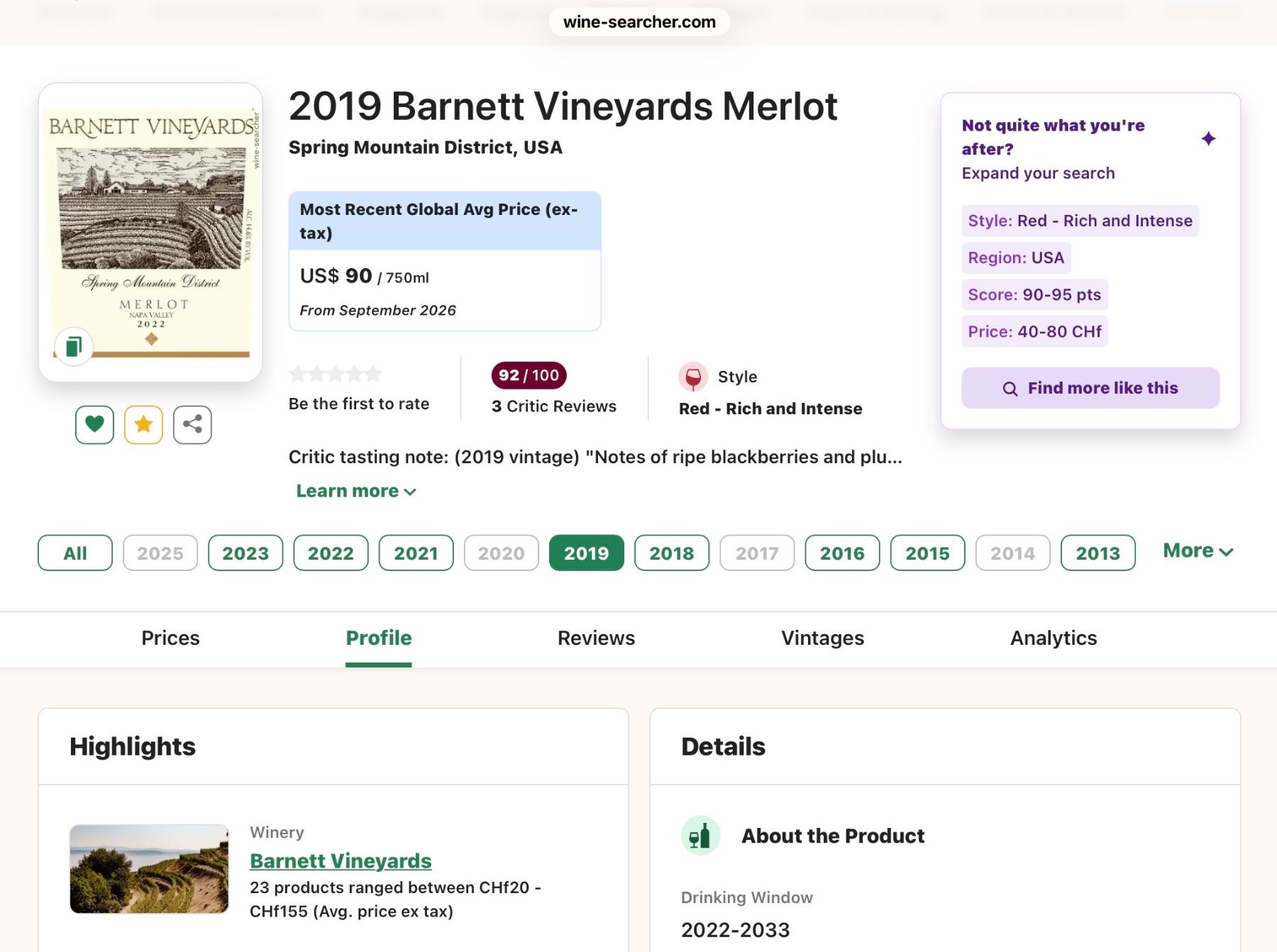 Vino: Barnett Merlot 2019 – Nuovo (secondo la descrizione) da Oberdorf BL venduto da Rn3959 4