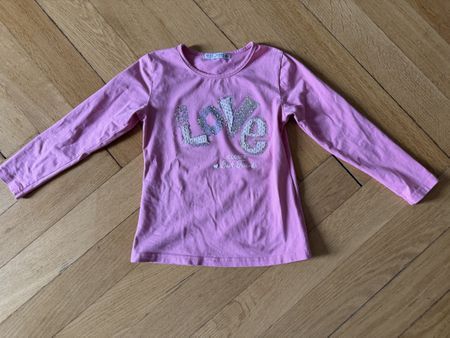 Langarmshirt Miss Image rosa Glitzer Grösse 116