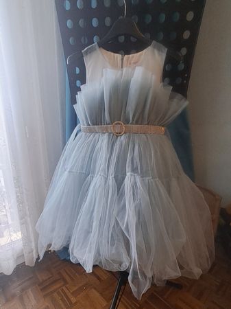 Blue robe de soirée princesse pour la fête 8-9 ans