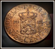 NIEDERLÄNDISCHE INDIEN 2 1/2 CENTS 1945