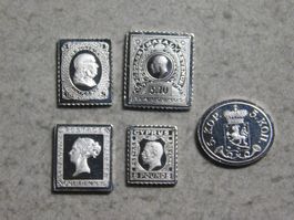 5 Silbermarken (4.7g/925) mit historischen Vorbildern