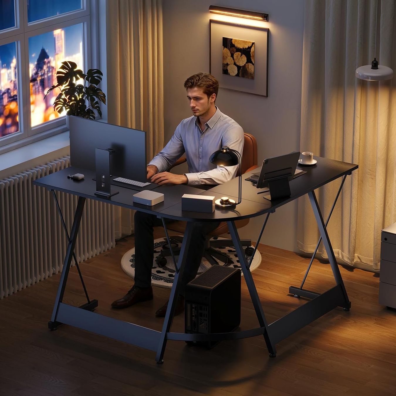 Schreibtische: Bürotisch schwarz, Schreibtisch 120x120x77cm, Computertisch – Neu und originalverpackt aus Zürich von MueDes 5