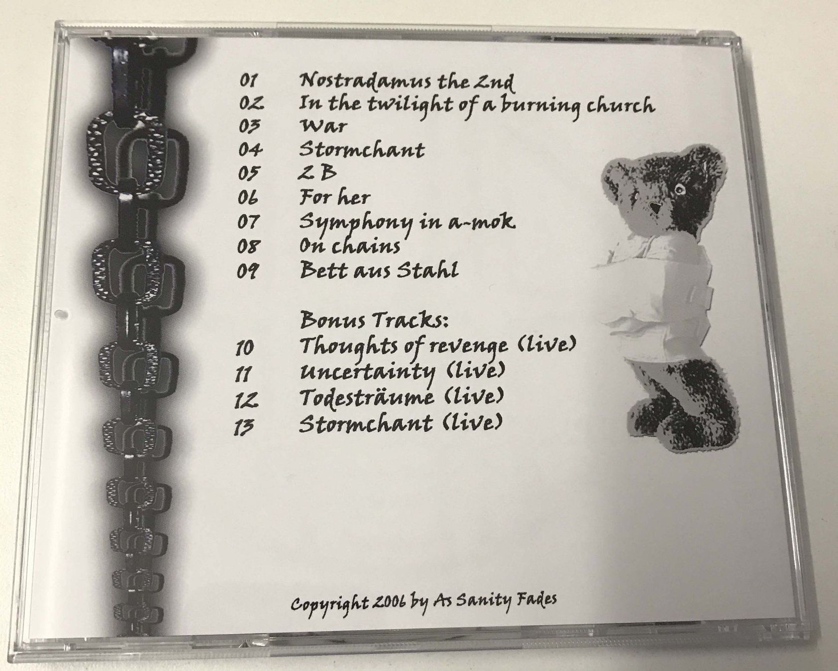CD: CD- As Sanity Fades- Mentally Disturbed – Nuovo e nell'imballaggio originale da Guntershausen venduto da Gloominati 1