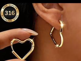 Luxus Elegante Edelsthal Kreolen Ohrschmuck  Farbe: Gold