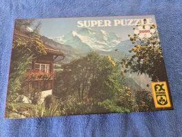 SUPER PUZZLE 2000 Teile Wengen mit Jungfrau