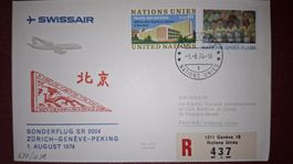 Swissair Zürich - Geneve - Peking 01.08.1974