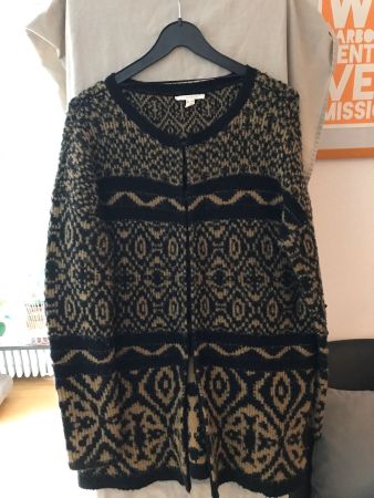 ESPRIT Strickjacke Mantel schwarz beige Grösse L