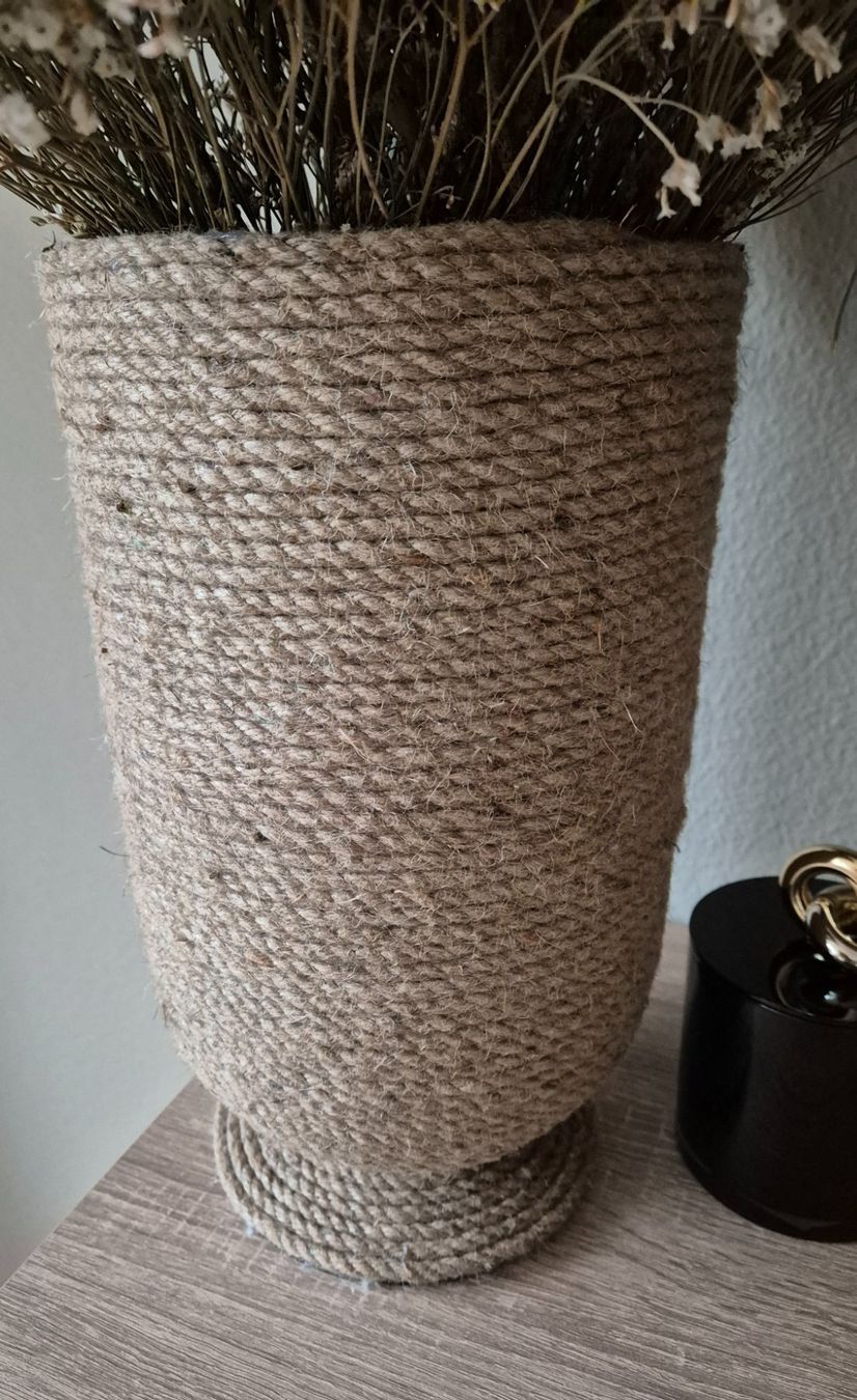 Vasen & Gefässe: Grosse hohe Glas Vase Juteschnur Boho – Gebraucht aus Tagelswangen von GABGABFI 1