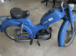 Töffli Mofa, blau, Oldtimer Dreigangschaltung