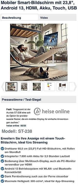 Monitor: Mobiler Smart Monitor: neu – Usato da Herrliberg venduto da Hamster7 2
