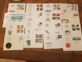 Schweizer Briefmarken auf Briefen
