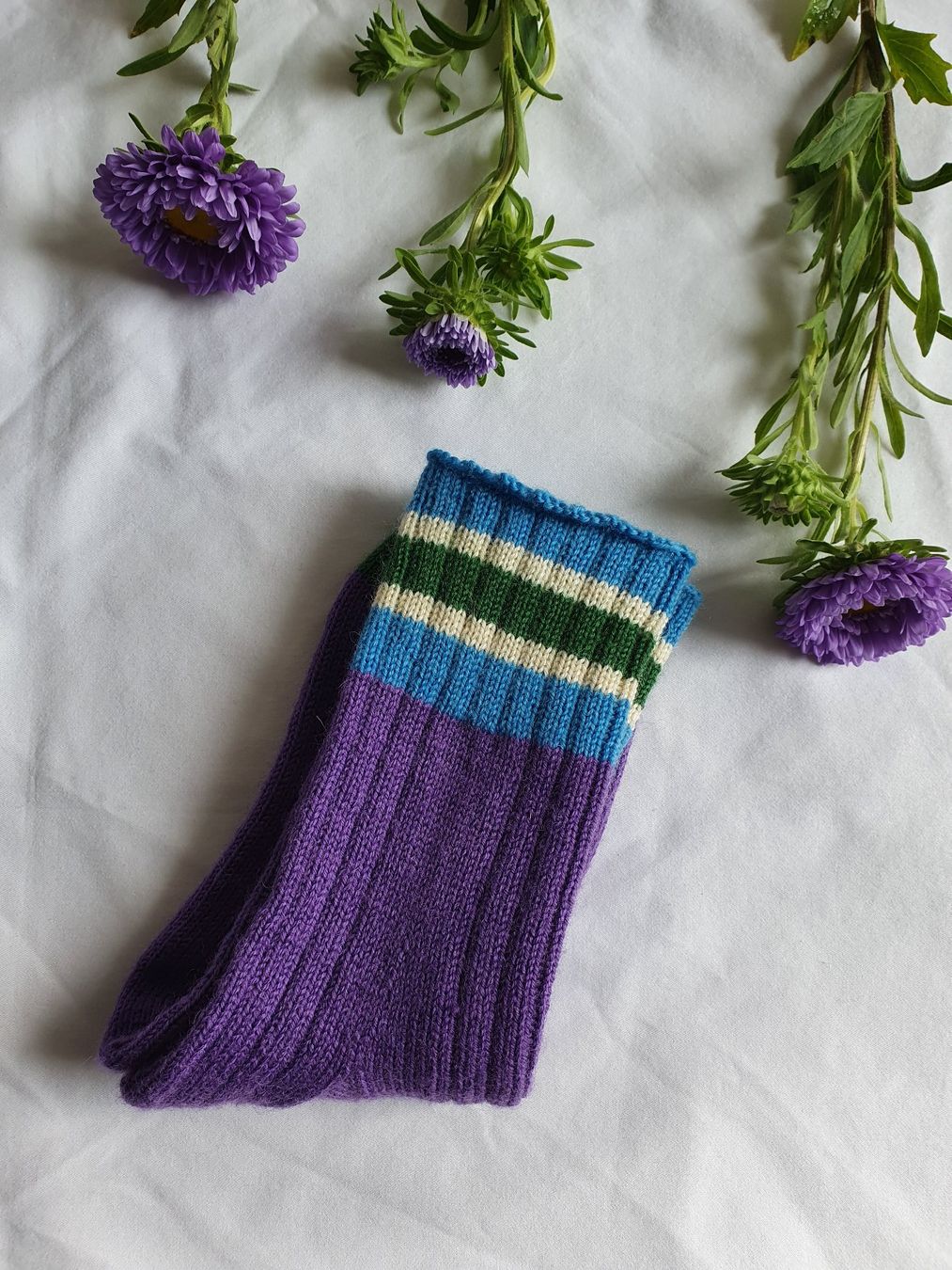 Calze: Handgestrickte Socken, Gr. 36/37, Wollsocken, Geschenk – Nuovo e nell'imballaggio originale da Neunkirch venduto da Sandramay 2