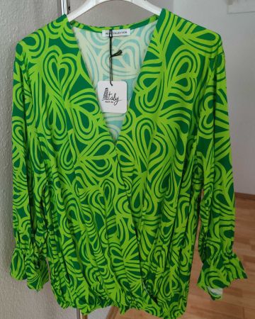 Wickel Bluse NEU EG 40-44 Tunika Tencel/Baumwolle Langarm