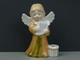 Engel Figur Hand-bemalt Rotgoldfarbig