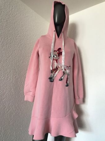 Süsses rosa Kleid mit Reh-Applikation Gr M Gut erhalten