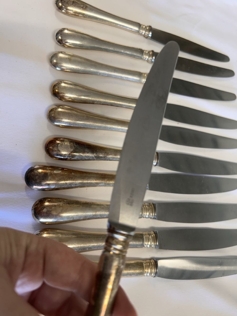 Besteck: 12 Fleischmesser, Silber – Gebraucht aus Kehrsiten von fot_55m5 1