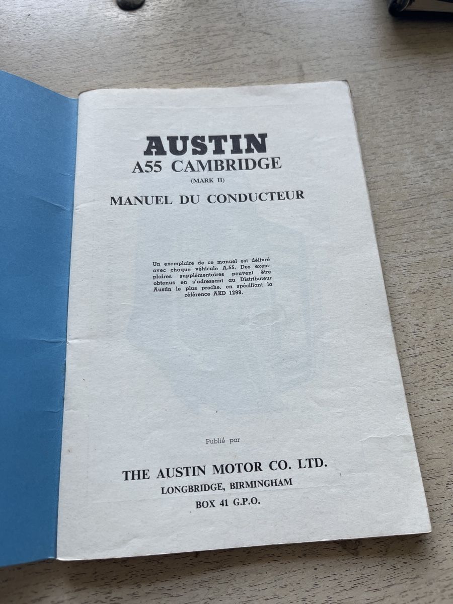 Bücher: Austin A55 cambridge Mark ll Betriebsanleitung – Gebraucht aus horgenberg von Fredi63 1