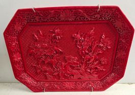 Rote Lackschale mit Relief, Taiwan, Republic of China