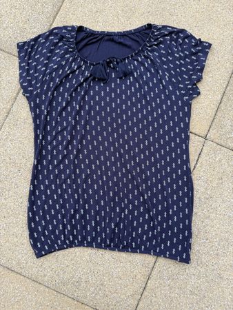 Haut en jersey marine avec motif 