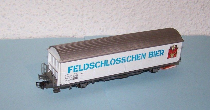 Roco Modellini di ferrovie: Roco H0 46159: Feldschlösschen-Bier Schiebewandwagen, DC – Usato da Brüttisellen venduto da Rentner44zh