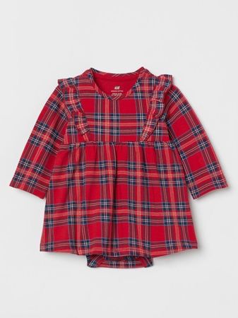 H&M BABY ❤️ Robe Body Volantée à carreaux NEW! 74