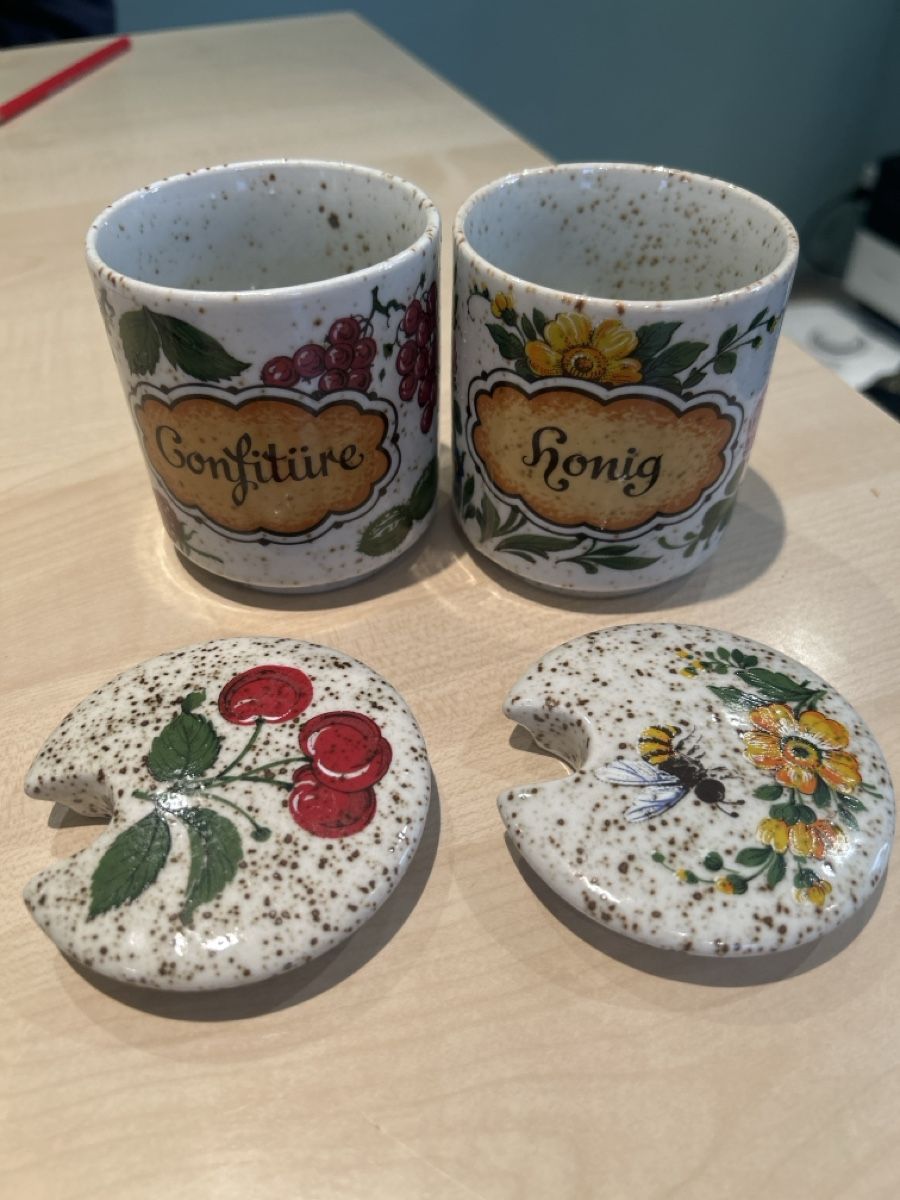 Pentole: Rösler Keramik, Vintage Design mit Blumenmuster – Usato da Herisau venduto da Renee30 1