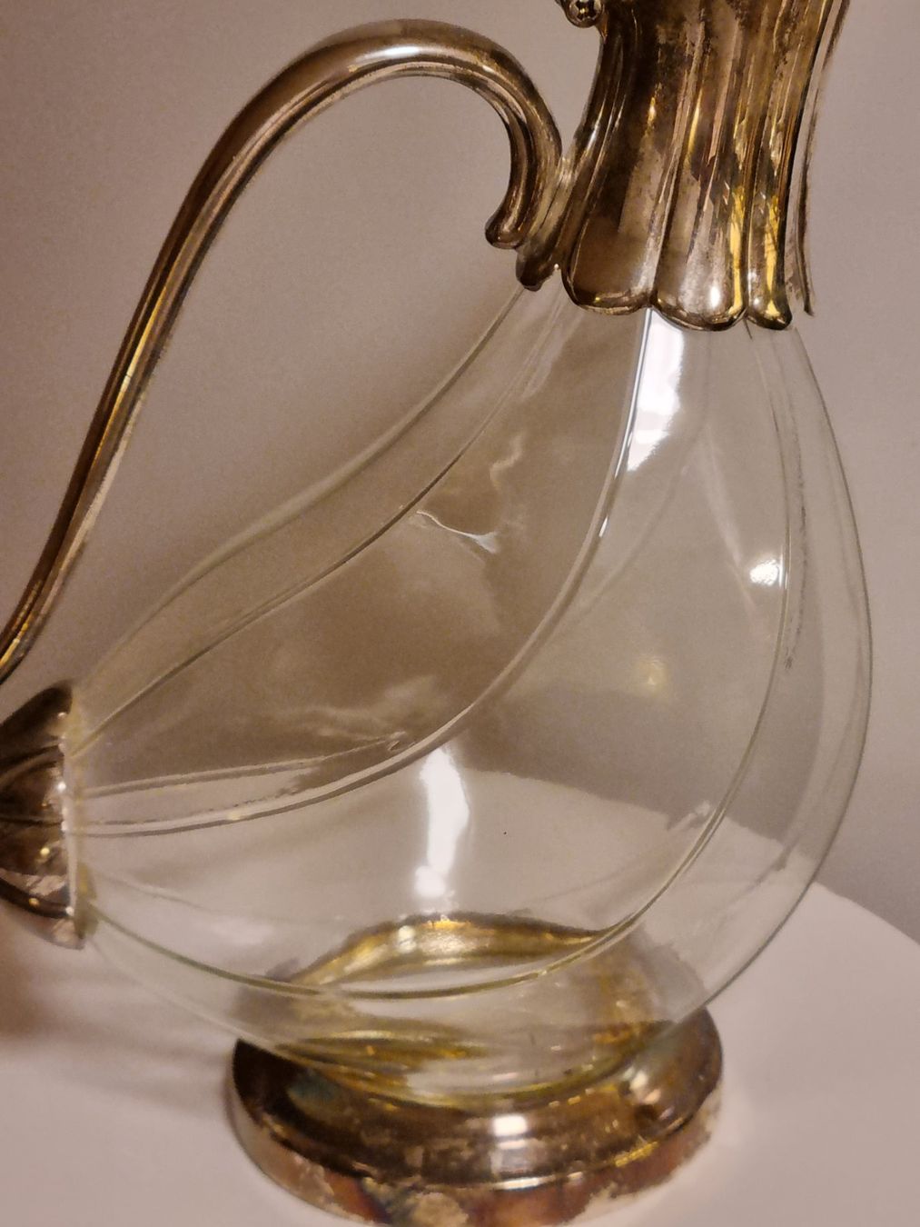 Caraffe: Vintage Glas Karaffe mit Metallmontur versilbert – Usato da Scharnachtal venduto da devin03 6