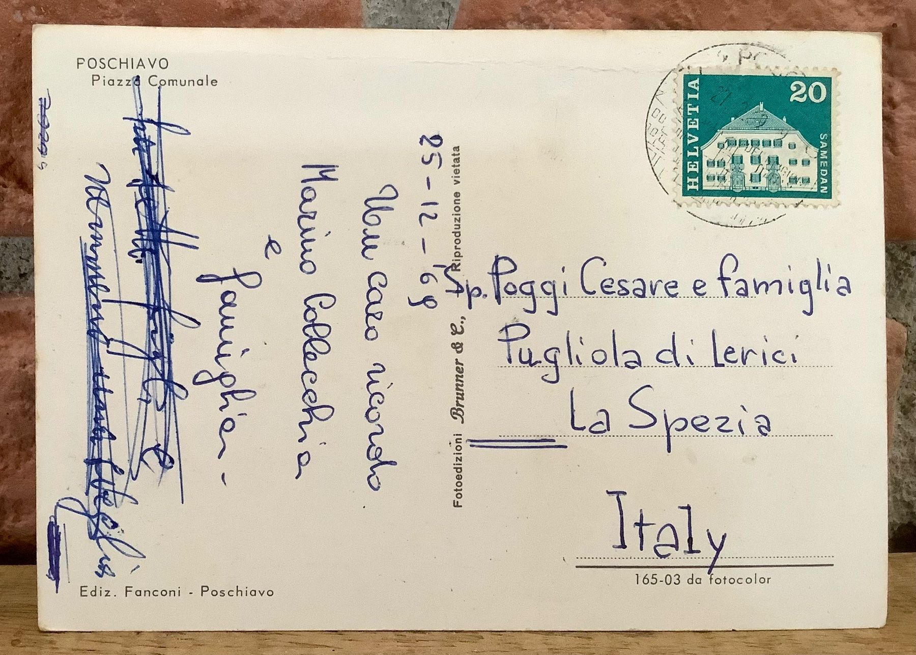 Cartes postales: 1969 - POSCHIAVO Piazza Comunale - Oldtimer & belebt – D'occasion à Root par ENGLAND-TREASURES 2