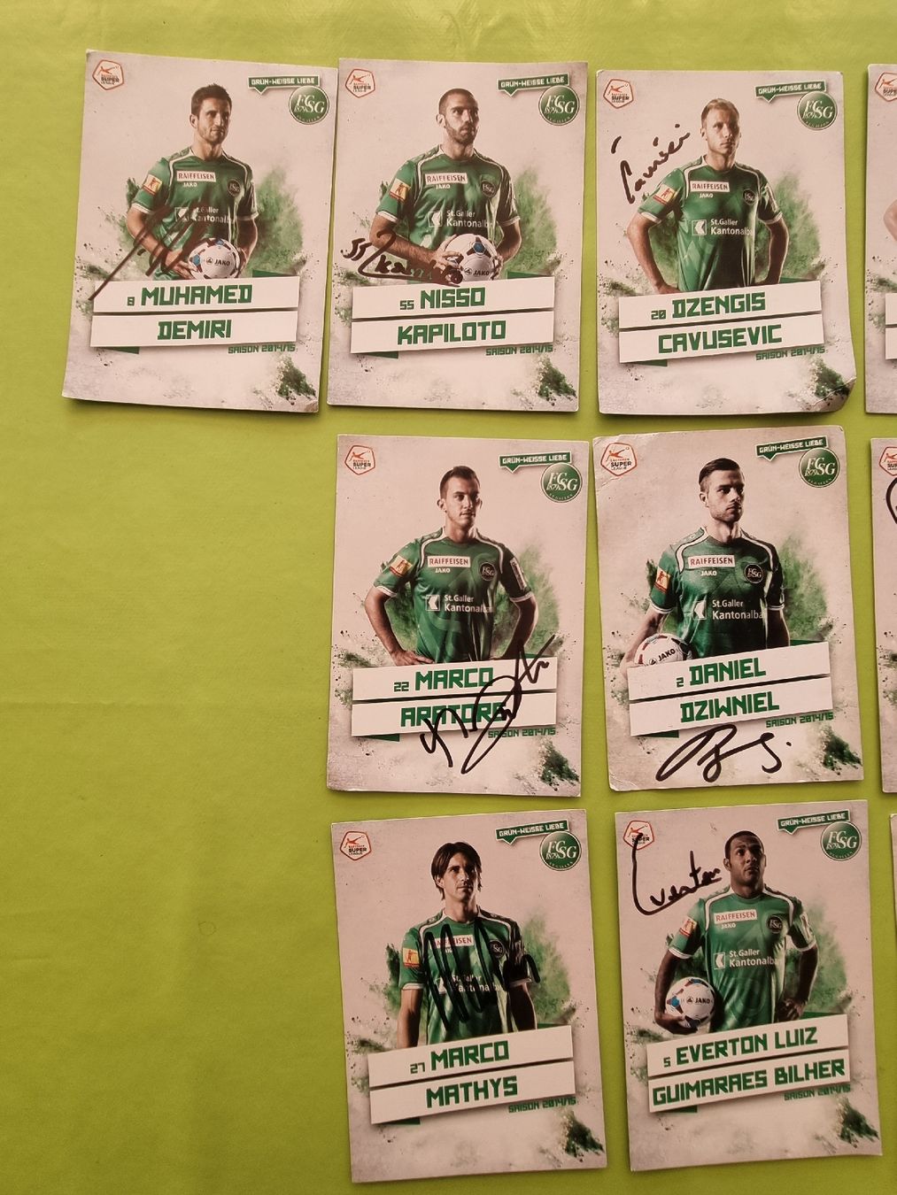 Autogramme: 21 Autogrammkarten des FCSG Saison 14/15 – Gebraucht aus Sargans von Polifemo58 1