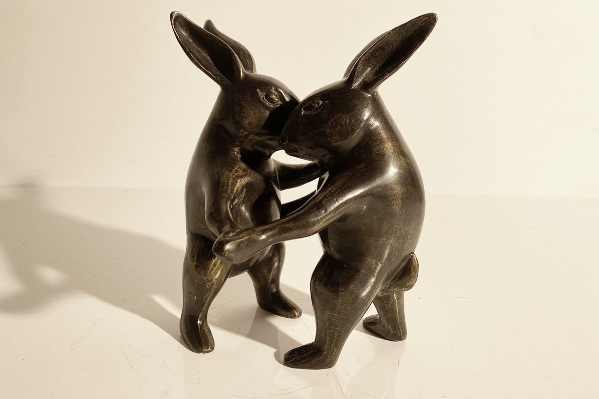 Statuette: Tanzendes Hasenpaar, Bronzefigur Unikat – Usato da Küssnacht am Rigi venduto da Brockenhaus-Rigi 7