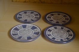 4 APERO TELLER ZERAMIK HANDARBEIT