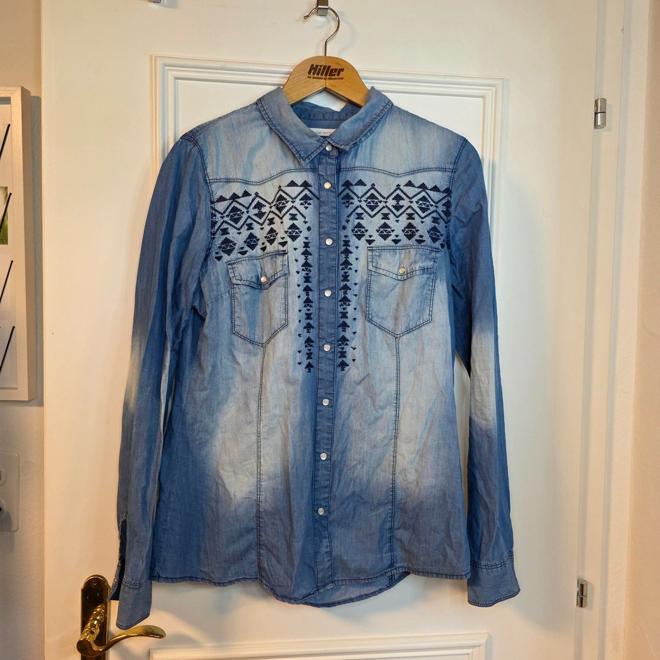 Camicette: Denim Hemd Bluse Gr.38/40 Western Style Baumwolle – Usato da Wald ZH venduto da CapLux 7