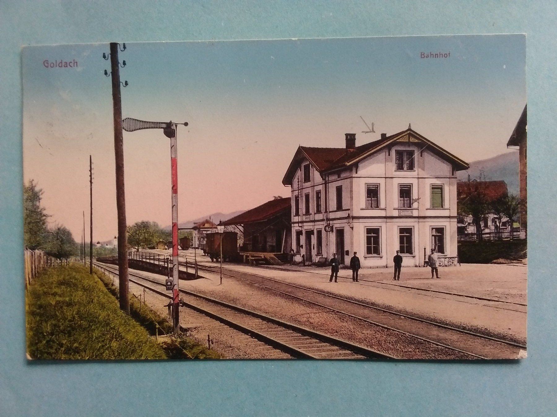 Cartoline postali: SG Goldach Bahnhof Eisenbahn – Usato da Appenzell venduto da lama19