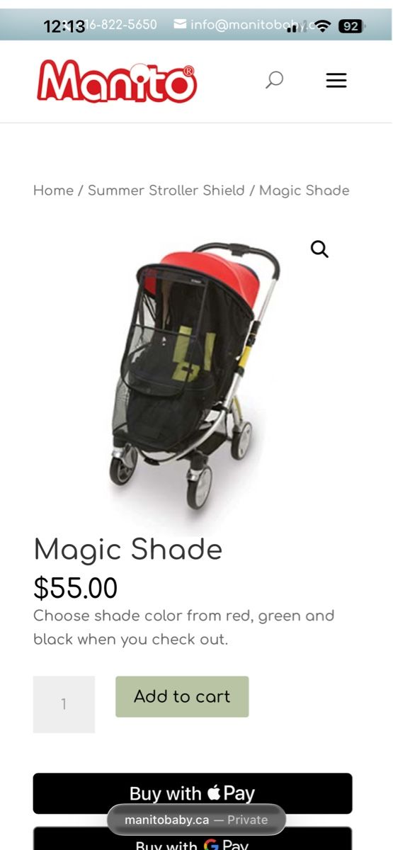 Carrozzine: Manito Magic Shade - Summer Stroller Shield - Mosquito Net – Nuovo (secondo la descrizione) da Zürich venduto da Koganmic