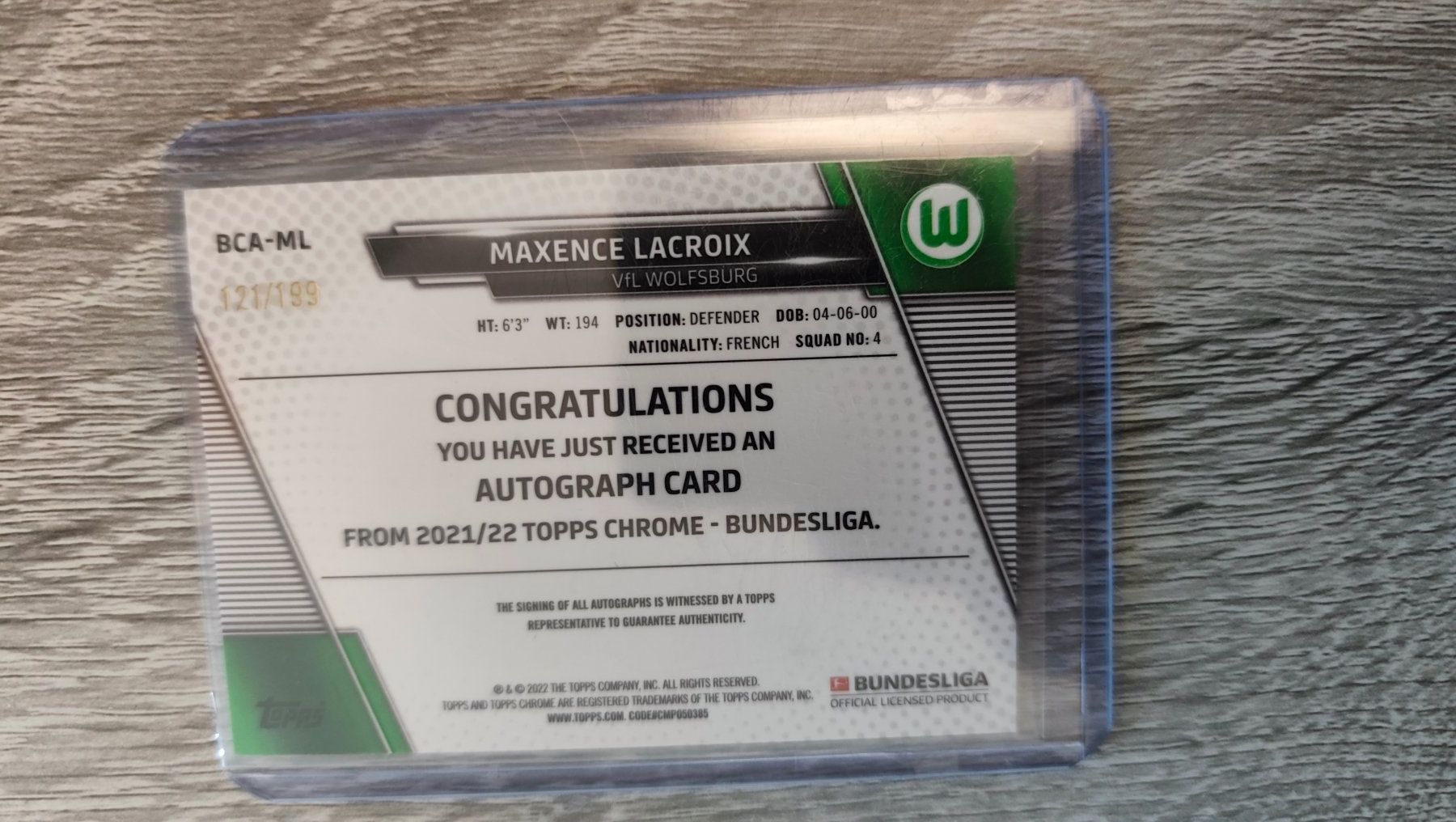 Topps Sammelbilder & Trading cards: Topps Chrome 21/22 Maxence Lacroix /199 mit Autogramm – Gebraucht aus St. Gallen von RudyundFloydCards 1