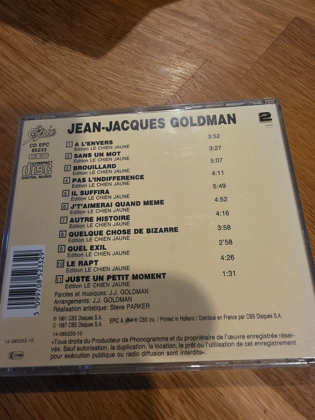 CD: JJG - Jean-Jacques Goldman – Usato da Cudrefin venduto da sebou05 2
