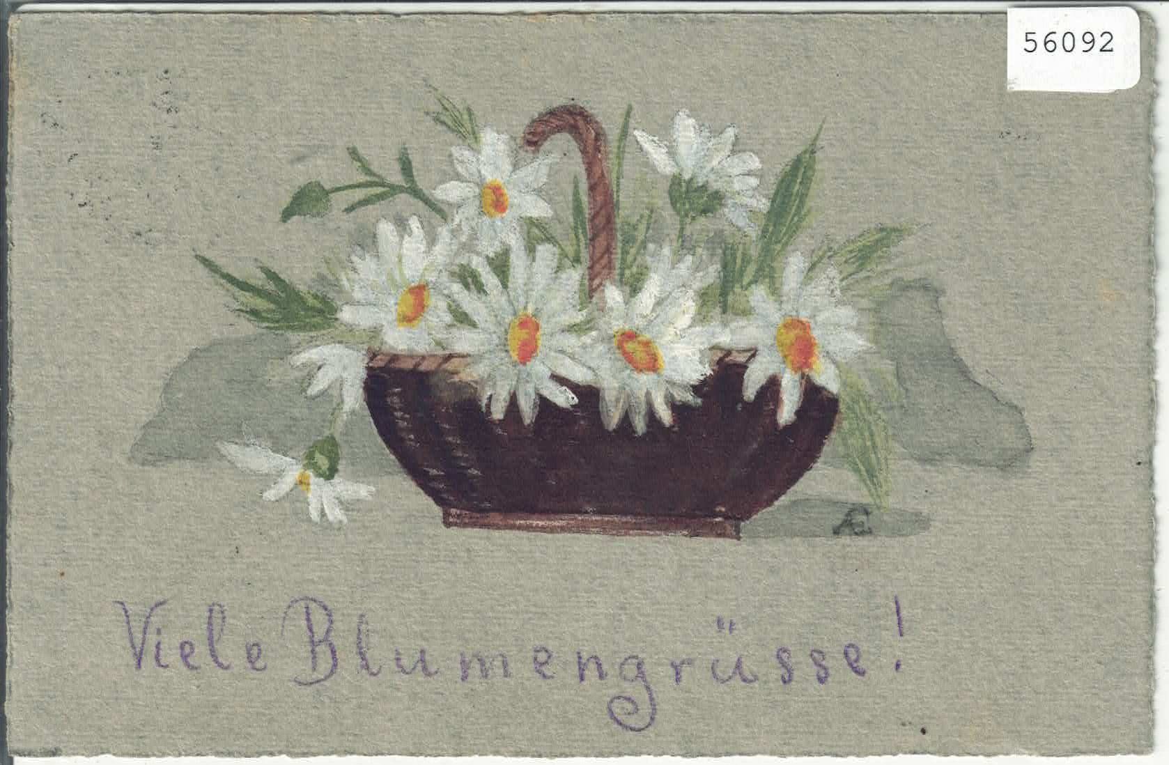 Cartoline postali: Viele Blumengrüsse - Handgemalt – Usato da Ettingen venduto da Kartenplanet