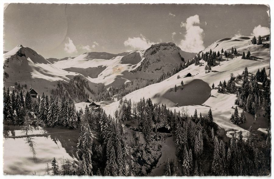 Cartoline postali: Stoos-Skigebiet, gelaufen 1946 – Usato da Frauenfeld venduto da POML