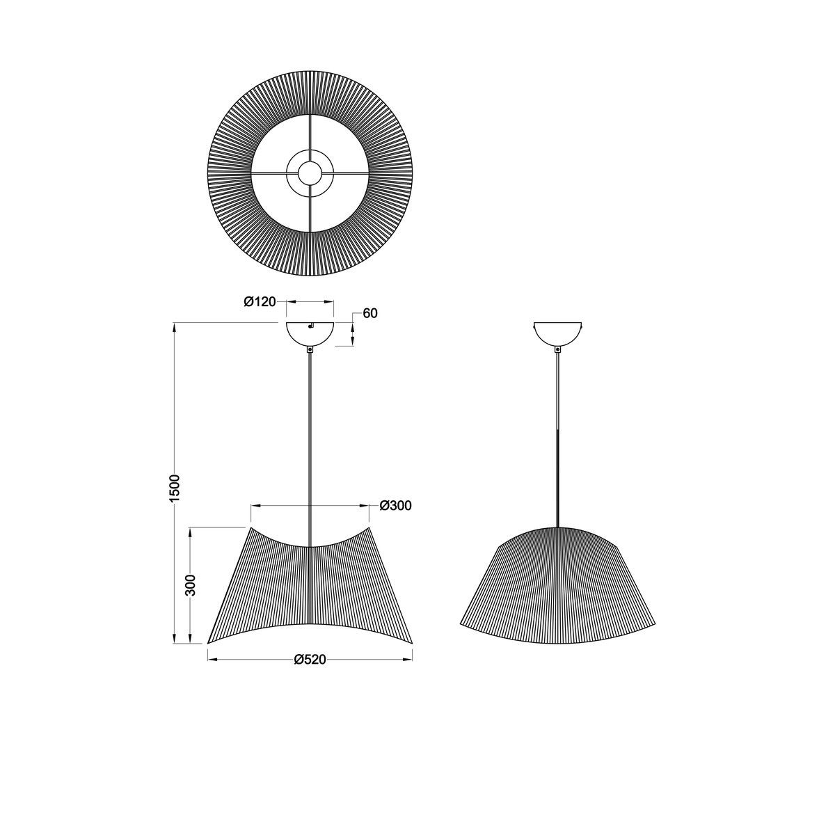 Lampadari & plafoniere: Pendelleuchte, Höhe anpassbar, 52 cm Ø – Nuovo (secondo la descrizione) da Kreuzlingen venduto da Smart-Light 9