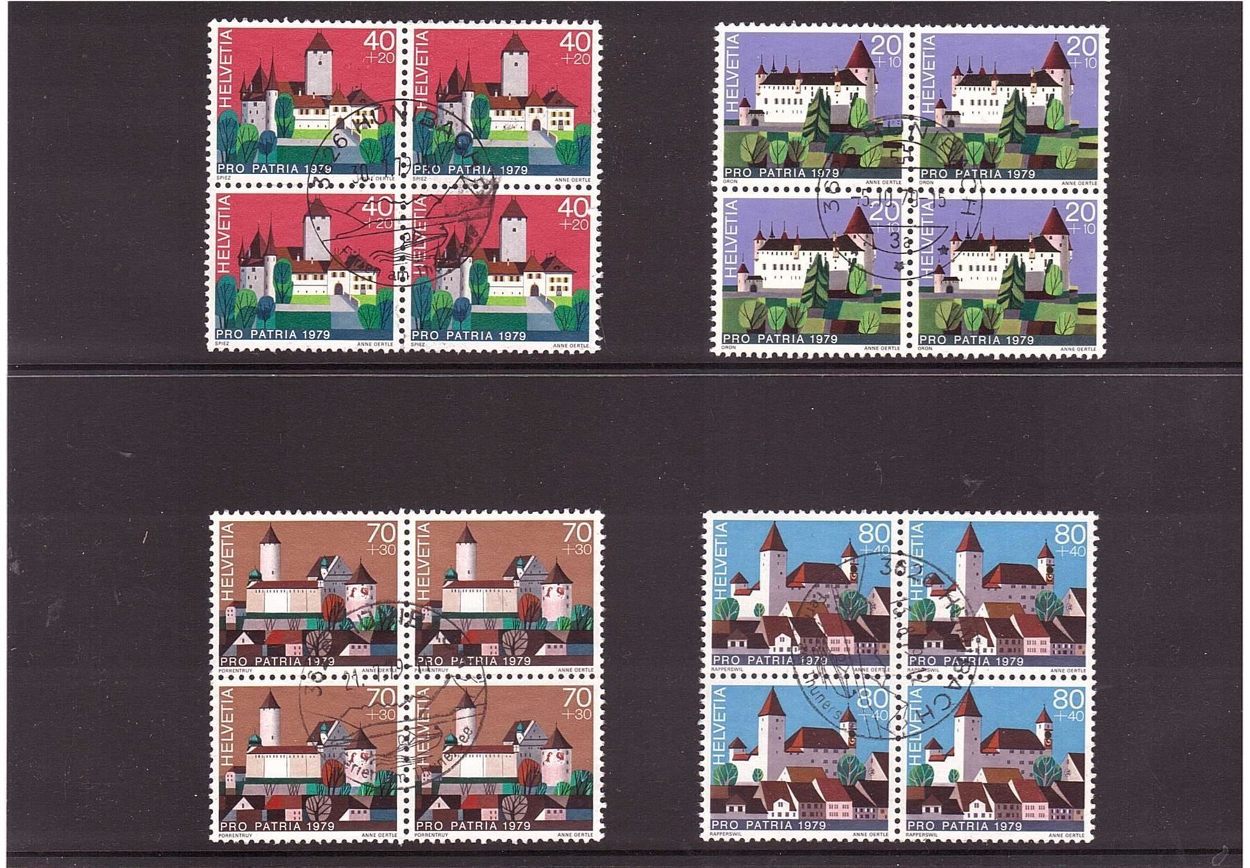 Alle Briefmarken: 1979  Pro Patria 4er aus ABO – Gebraucht aus Rheinau von loxis